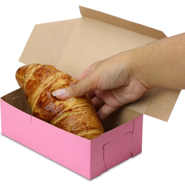 6-1/2 x 3-3/4 x 2-1/8" Pink Bakery Boxes
