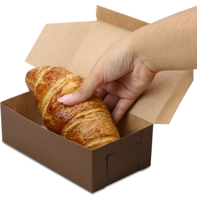 6-1/2 x 3-3/4 x 2-1/8" Chocolate Brown Bakery Boxes