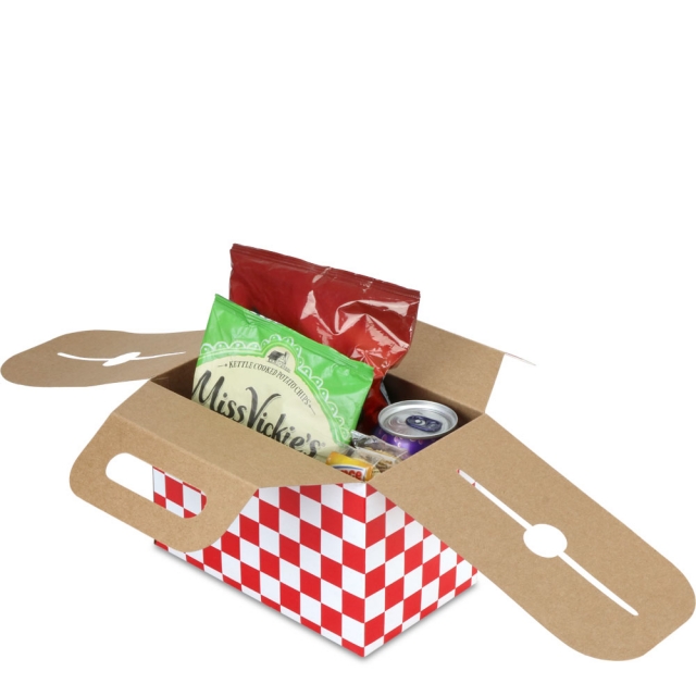 Red Checkered Pattern Disposable Lunch Boxes - 8 x 4.875 x 5.25 in.