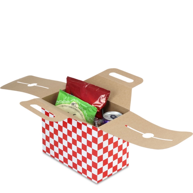 Red Checkered Pattern Disposable Lunch Boxes - 8.875 x 5 x 6.75 in.