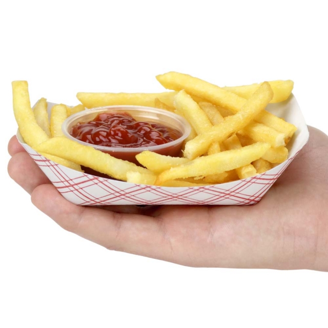1/2 lb. Red Plaid Paper Food Trays