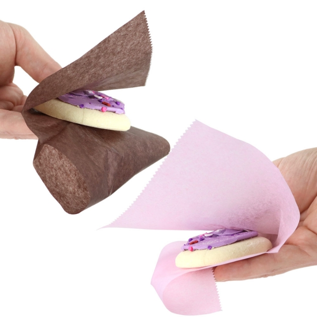 Pink / Chocolate Brown Alternating Color 6 x 10.75 Bakery Pick-up Tissue