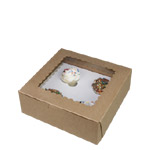 7 x 7 x 2.5" Recycled Brown Kraft Pie / Bakery Boxes with Window