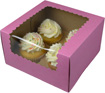 7 x 7 x 4" Pink Pastry Bakery Boxes with Window