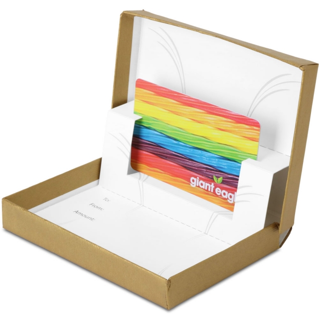Gold Rib Gift Card Boxes w/ White Interior