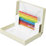 Ivory Rib Gift Card Boxes w/ White Interior