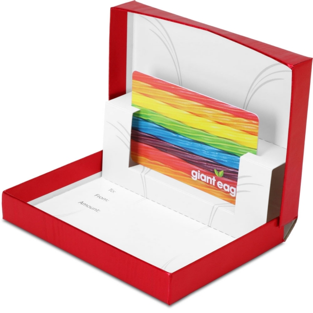 Red Metallic Gift Card Boxes w/ White Interior