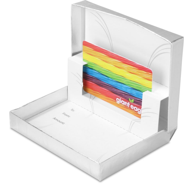 Silver Metallic Gift Card Boxes w/ White Interior