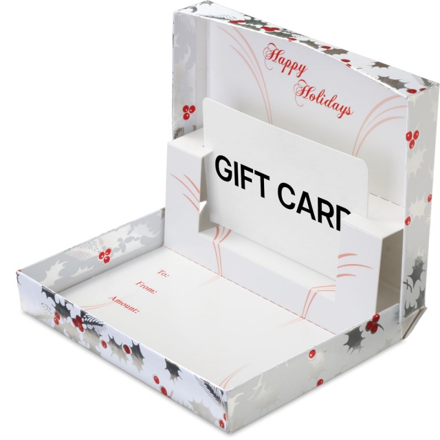 Holly Berry Gift Card Boxes w/ White Interior