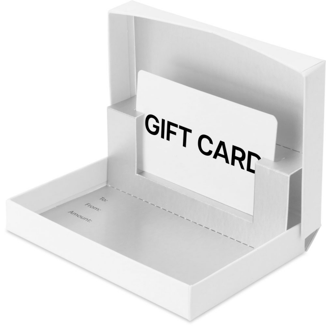 White Soft Touch Gift Card Boxes w/ Silver Interior