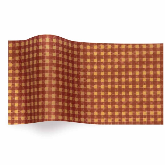 Red Gingham Kraft Tissue Paper - Pattern Retail Tissue - 20 x 30 in.