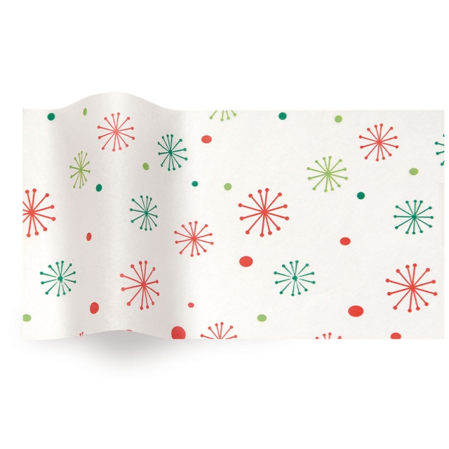 Season's Greeting Snowflakes Tissue Paper - Pattern Retail Tissue - 20 x 30 in.