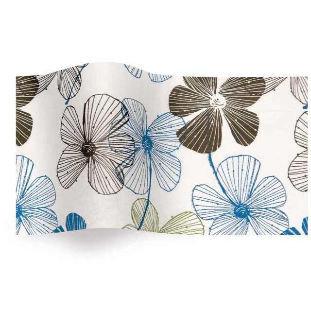 Floral Lines Tissue Paper - Pattern Retail Tissue - 20 x 30 in.