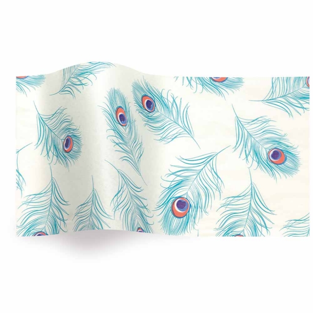 Peacock Tissue Paper - Pattern Retail Tissue - 20 x 30 in.