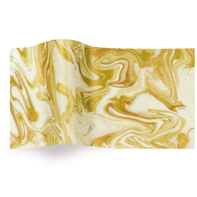 Gold Marble On Ivory Tissue Paper - Pattern Retail Tissue - 20 x 30 in.