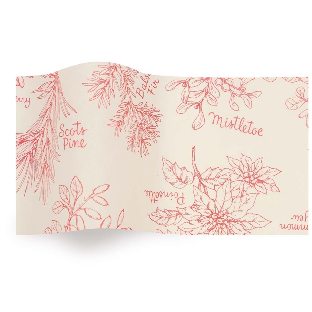 Winter Topiary Tissue Paper - Pattern Retail Tissue - 20 x 30 in.