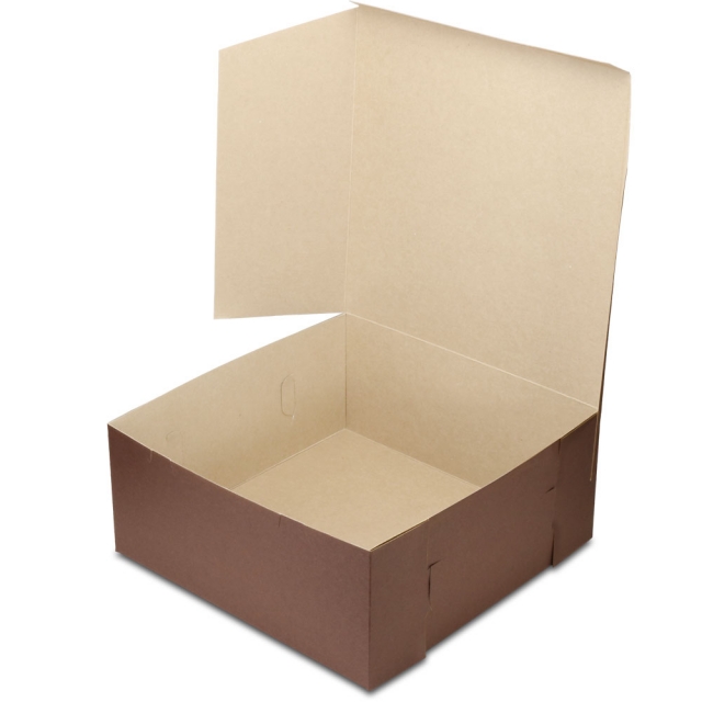 14 x 14 x 6" Chocolate Brown Bakery Boxes