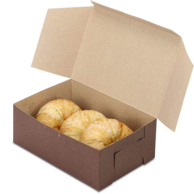 8 x 5-1/2 x 3" Chocolate Brown Bakery Boxes