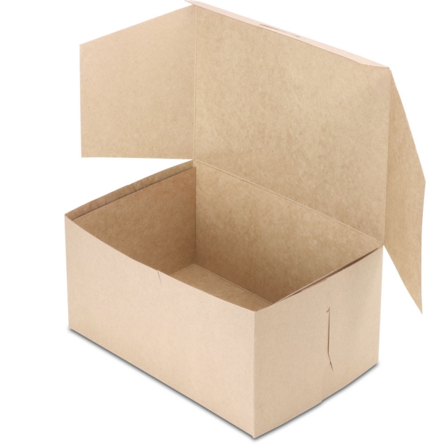 8 x 5-1/2 x 4" 100% Recycled Brown Kraft Bakery Boxes