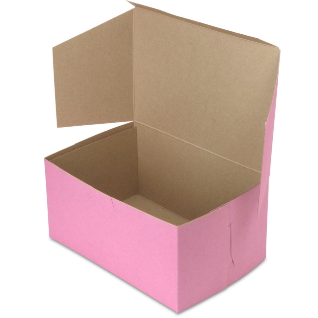 8 x 5-1/2 x 4" Pink Bakery Boxes