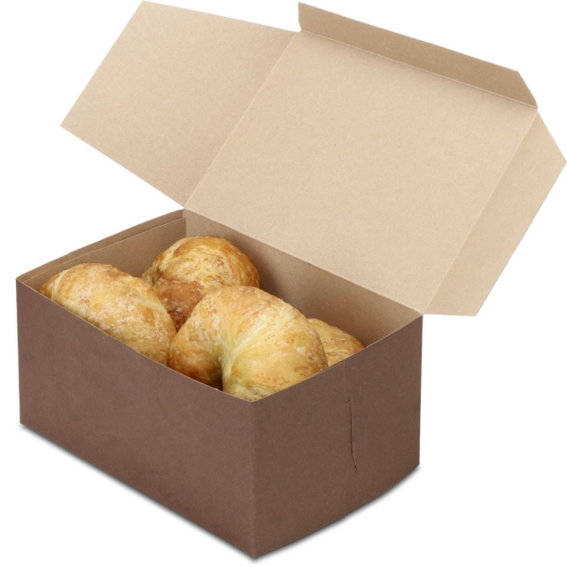 8 x 5-1/2 x 4" Chocolate Brown Bakery Boxes