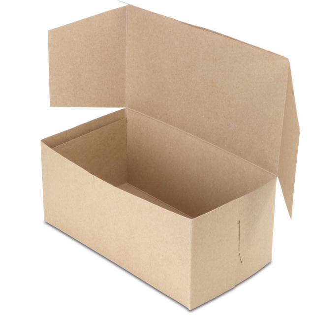 9 x 5 x 4" 100% Recycled Brown Kraft Bakery Boxes