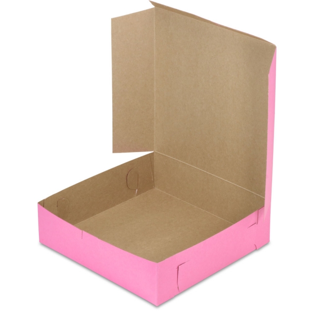 9 x 9 x 2-1/2" Pink Pie Bakery Boxes
