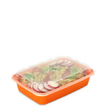 16 oz. Orange Plastic Meal Prep Container / Plastic Takeout Container