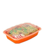 28 oz. Orange Plastic Meal Prep Container / Plastic Takeout Container