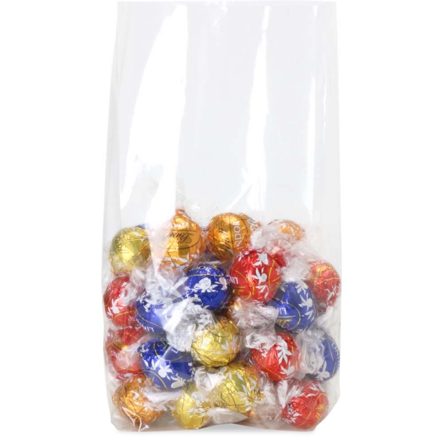 4.5 x 2.75 x 10.75 in. Clear Gusseted Clear Poly Plastic Food Bags