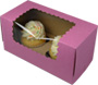 8 x 4 x 4" Pink Cupcake Bakery Boxes with Window