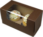 8 x 4 x 4" Chocolate Brown Cupcake Bakery Boxes with Window