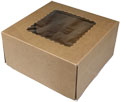 8 x 8 x 4" Premium Semi-Automatic Brown Kraft Deep Pie / Bakery Boxes with Window