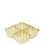 Four-Cavity Gold Candy Box Inserts - 3.5 x 3.25 in.