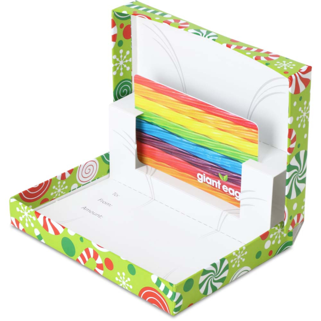 Peppermint Party  Gift Card Boxes w/ White Interior