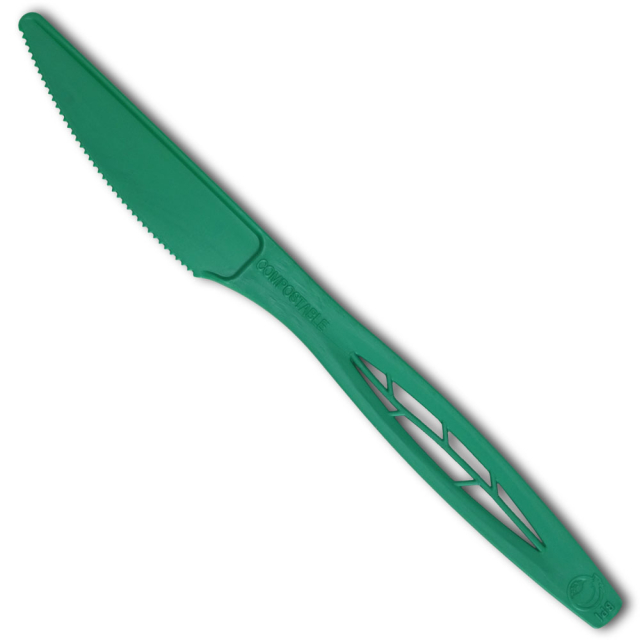 Green Compostable Knives - Individually Wrapped - 6 in.