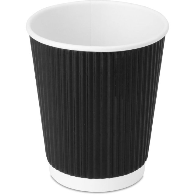 8 oz. Black Ripple Coffee Cups