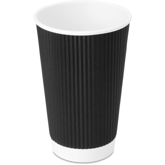 16 oz. Black Ripple Coffee Cups