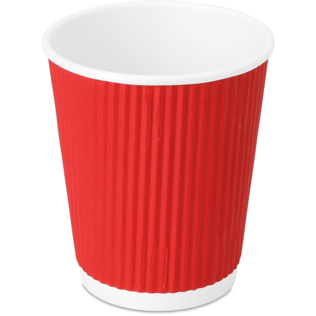 8 oz. Red Ripple Coffee Cups