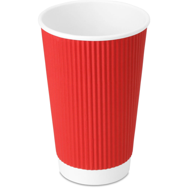 16 oz. Red Ripple Coffee Cups
