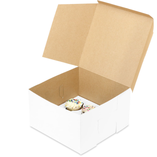 10 x 10 x 6" Plain White 10" Square Bakery Boxes