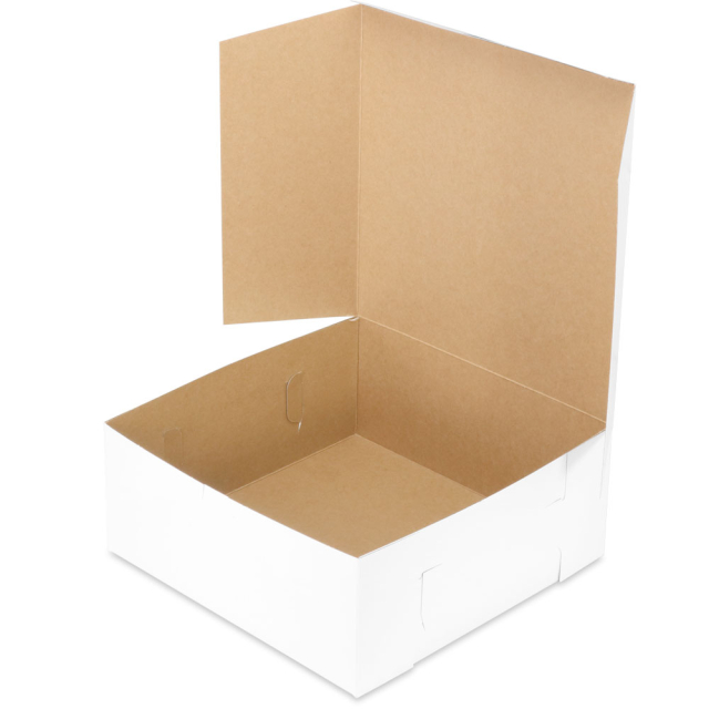 12 x 12 x 5 White 1-Pc. Lock-Corner Pie / Bakery Boxes