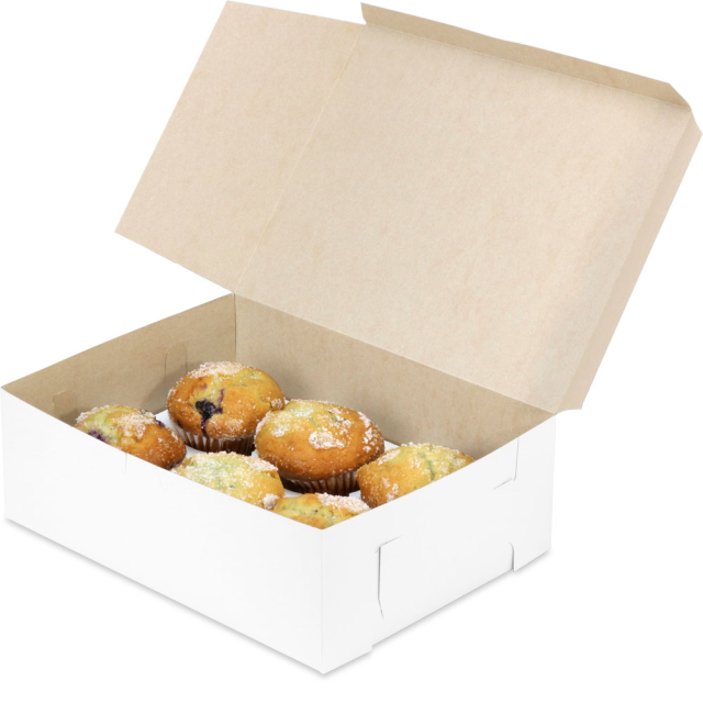 12 x 9 x 4" Matte White Bakery Boxes