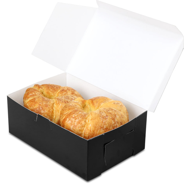 8 x 5.5 x 3" Black Bakery Boxes