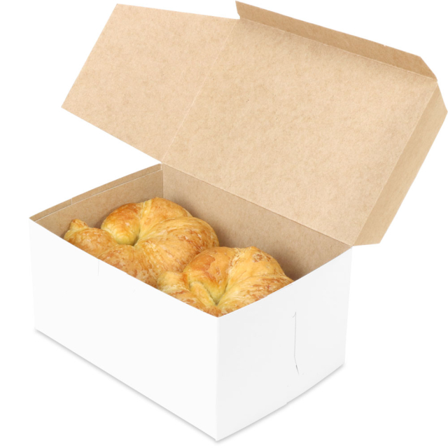 8 x 5.5 x 4" White Bakery Boxes