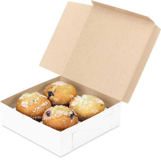 8 x 8 x 2.5" Matte White Pie / Bakery Boxes