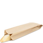 Brown Kraft Merchandise Bags for Bread or Wine Bottle - 5.25 x 3.25 x 18"