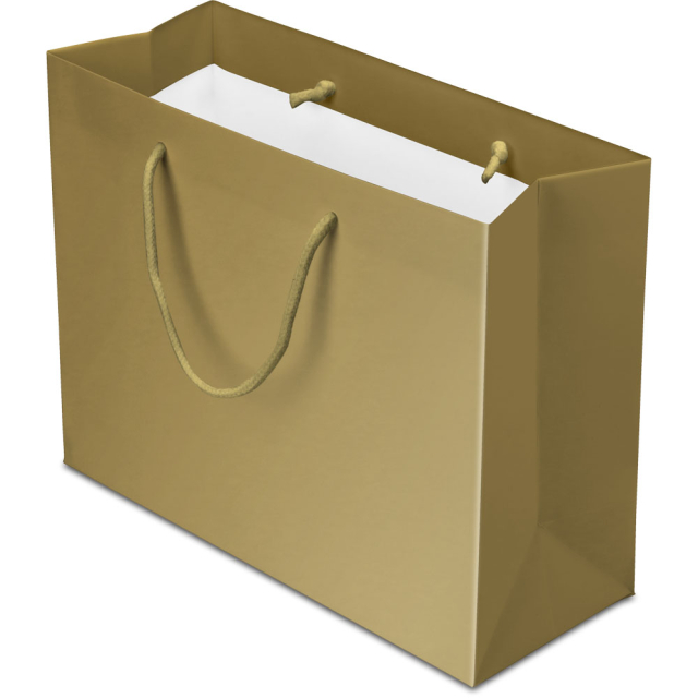 13 x 5 x 10 in. - Baroque Gold Matte Eurotote Paper Shopping Bags