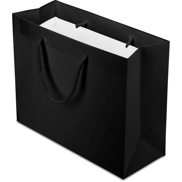 13 x 5 x 10 in. - Black Matte Eurotote Paper Shopping Bags