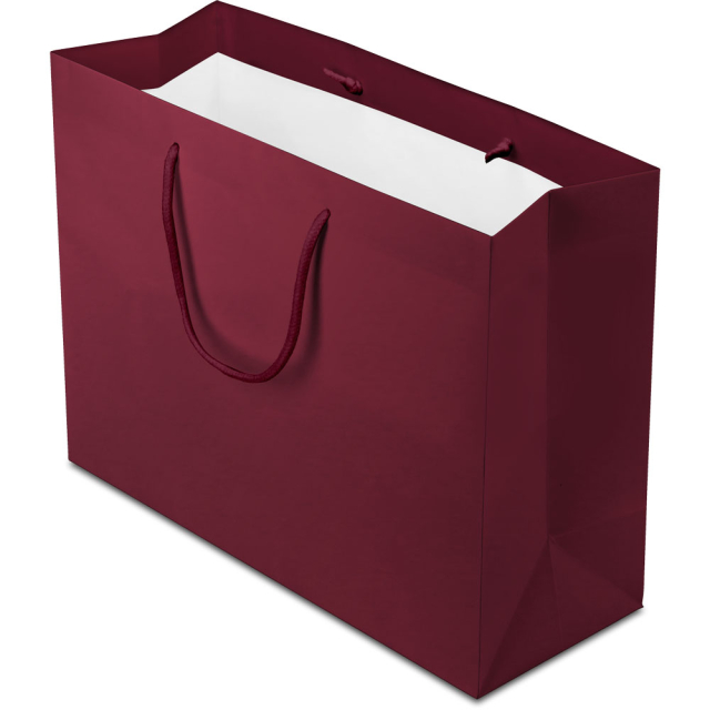 16 x 6 x 12 in. - Burgundy Matte Eurotote Paper Shopping Bags